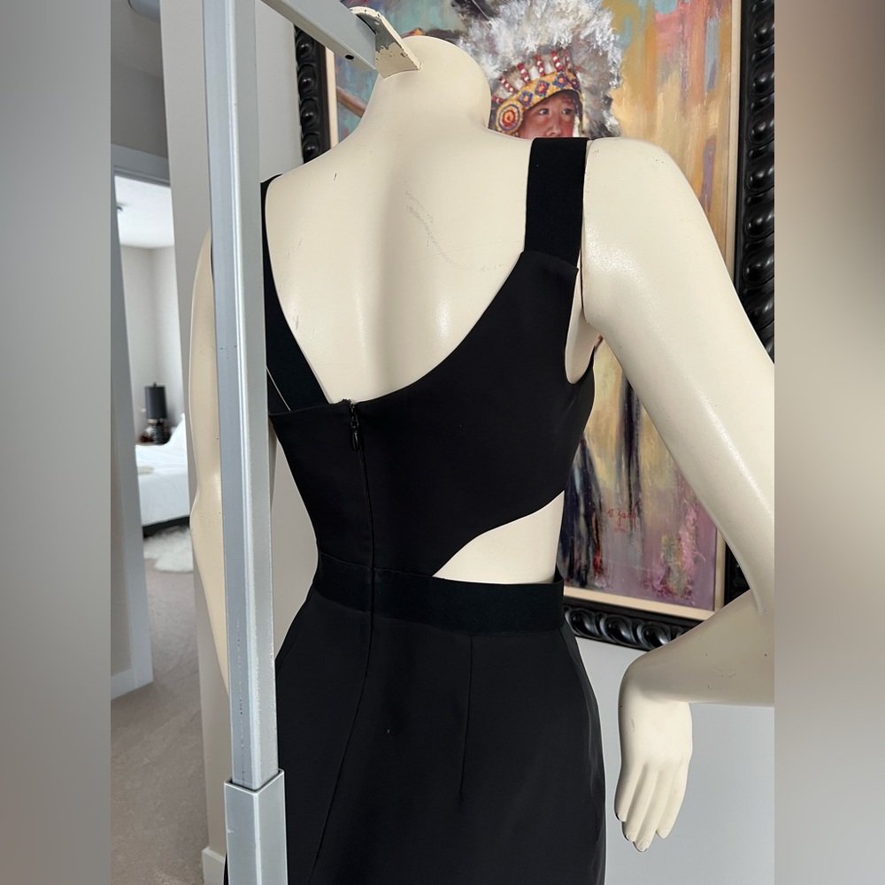 NWT BCBGMaxAzria “Roxana” One Shoulder Black Maxi Dress – Size 0 - Picture 7 of 12